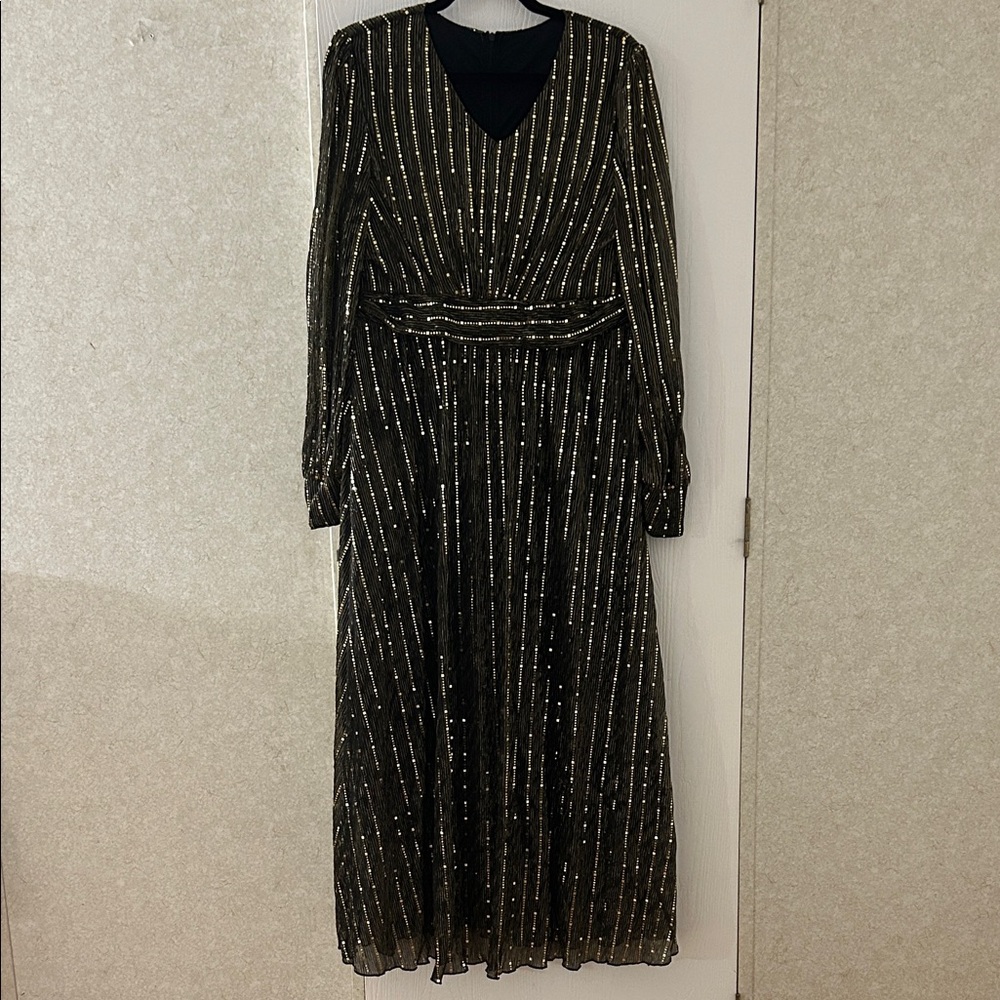 SHEIN, Elegant Black and Gold Women's Dress, size XL